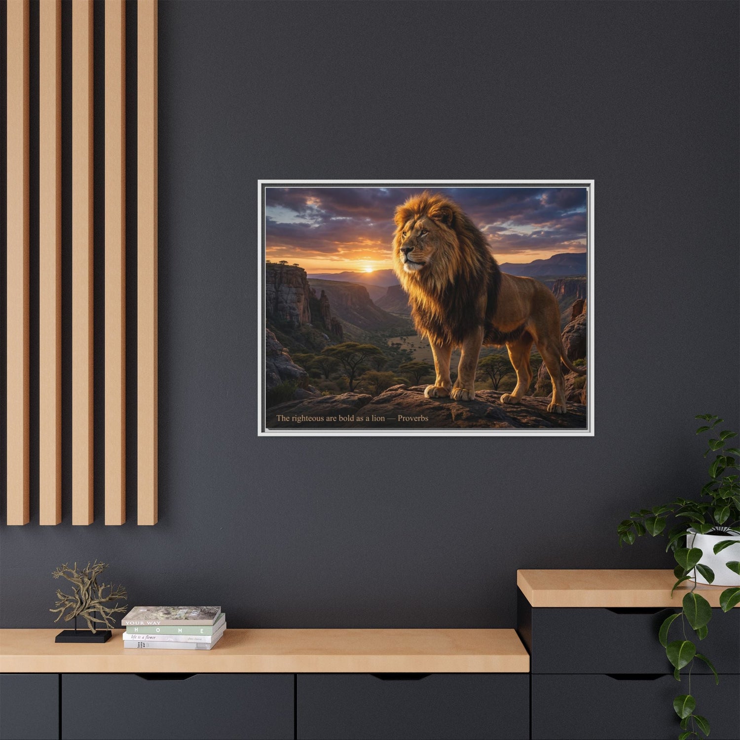 Faith based wall art black and white scripture design