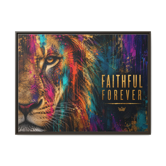 Faithful Forever Colorful Wall Art – 40x30 Framed Canvas – Luxury Faith Wall Art