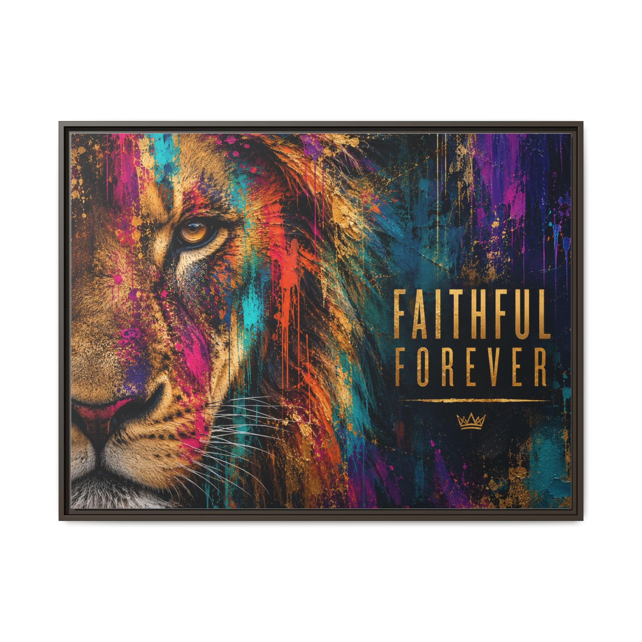 Faithful Forever Colorful Wall Art – 40x30 Framed Canvas – Luxury Faith Wall Art