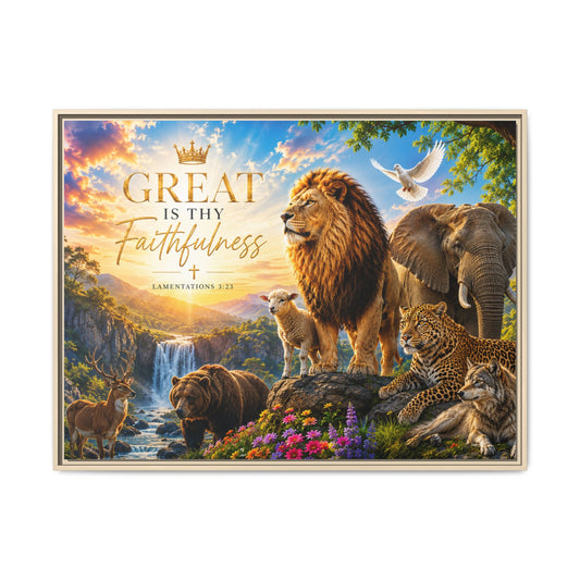 Great Is Thy Faithfulness Canvas – Faith Portrait – Luxury Home Decor